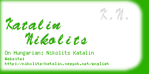 katalin nikolits business card